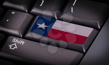 Flag on button keyboard, flag of Texas