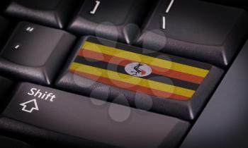 Flag on button keyboard, flag of Uganda