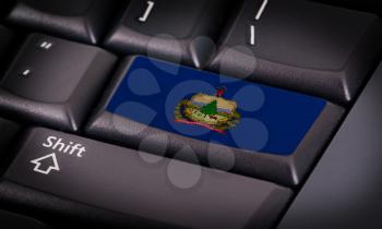 Flag on button keyboard, flag of Vermont