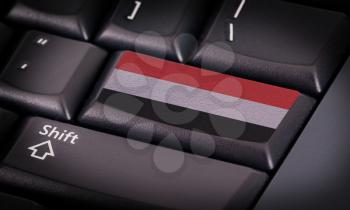 Flag on button keyboard, flag of Yemen
