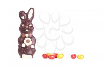 Chocolate easter bunny isolated on white - Pure chocolate