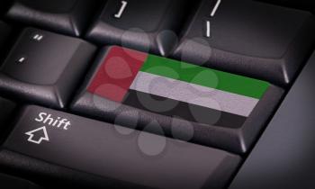 Flag on button keyboard, flag of United Arab Emirates