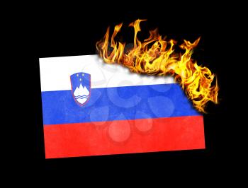 Flag burning - concept of war or crisis - Slovenia