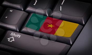 Flag on button keyboard, flag of Cameroon