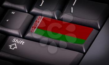 Flag on button keyboard, flag of Belarus