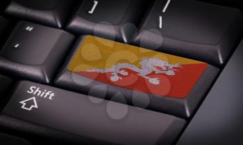 Flag on button keyboard, flag of Bhutan