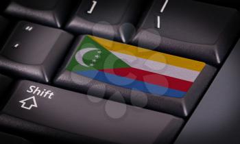 Flag on button keyboard, flag of Comoros