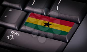 Flag on button keyboard, flag of Ghana