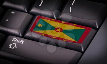 Flag on button keyboard, flag of Grenada