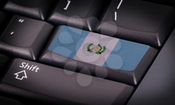 Flag on button keyboard, flag of Guatemala