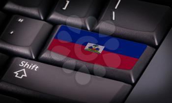 Flag on button keyboard, flag of Haiti