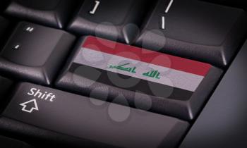 Flag on button keyboard, flag of Iraq