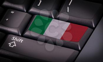 Flag on button keyboard, flag of Italy