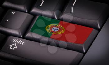 Flag on button keyboard, flag of Portugal