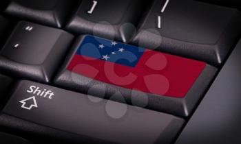 Flag on button keyboard, flag of Samoa