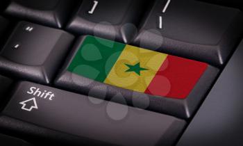 Flag on button keyboard, flag of Senegal