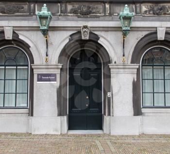 Dutch government building - entrance of the Tweede kamer'