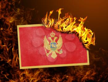 Flag burning - concept of war or crisis - Montenegro