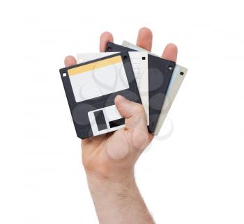 Floppy disk, data storage support, isolated on white