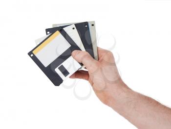 Floppy disk, data storage support, isolated on white