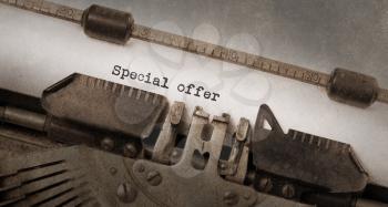 Vintage typewriter, old rusty and used, Special offer
