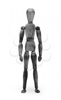 Wood figure mannequin with bodypaint on white background - Black