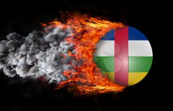 Concept of speed - Flag with a trail of fire and smoke - Central African Republic