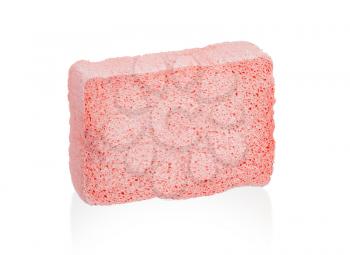 Simple old red sponge isolated on white