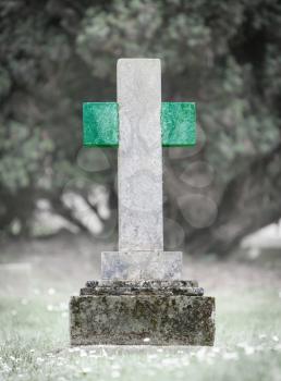 Old weathered gravestone in the cemetery - Nigeria