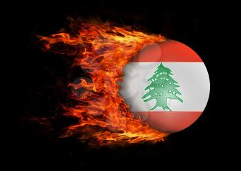 Concept of speed - Flag with a trail of fire - Lebanon