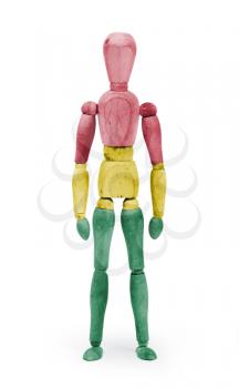 Wood figure mannequin with flag bodypaint on white background - Bolivia