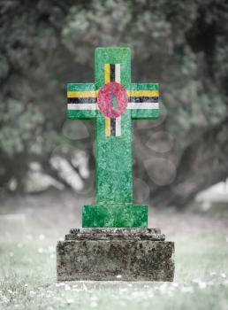 Old weathered gravestone in the cemetery - Dominica