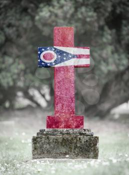 Old weathered gravestone in the cemetery - Ohio