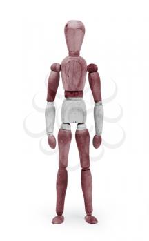 Wood figure mannequin with flag bodypaint on white background - Latvia