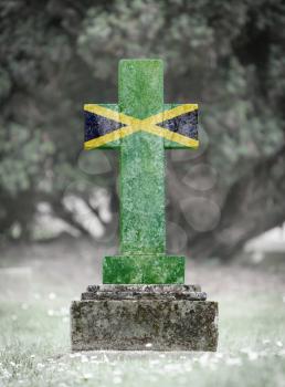 Old weathered gravestone in the cemetery - Jamaica