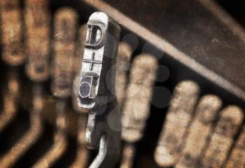 D hammer for writing with an old manual typewriter - warm filter