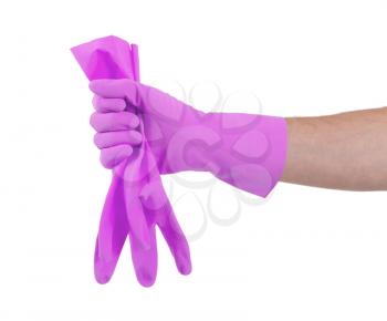 Rubber glove isolated on a white background