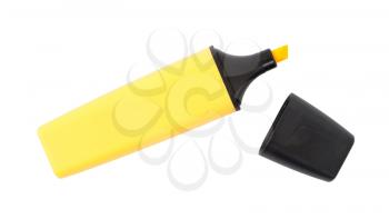 Yellow highlighter isolated over a white background