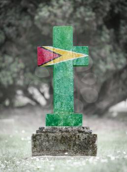 Old weathered gravestone in the cemetery - Guyana
