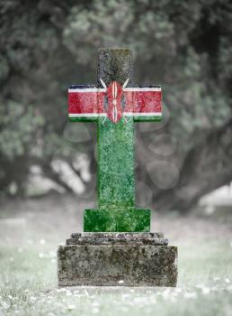Old weathered gravestone in the cemetery - Kenya