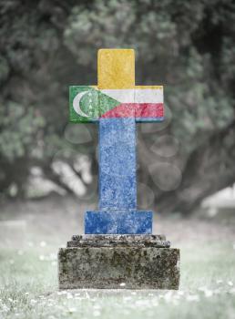 Old weathered gravestone in the cemetery - Comoros