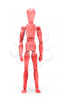 Wood figure mannequin with bodypaint on white background - Red