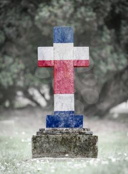 Old weathered gravestone in the cemetery - Costa Rica