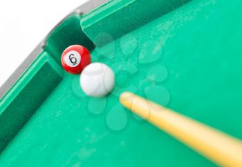 Snooker balls on a green snooker table