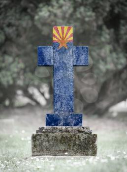 Old weathered gravestone in the cemetery - Arizona