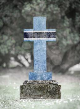 Old weathered gravestone in the cemetery - Botswana