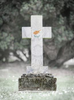 Old weathered gravestone in the cemetery - Cyprus