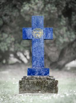 Old weathered gravestone in the cemetery - Nebraska