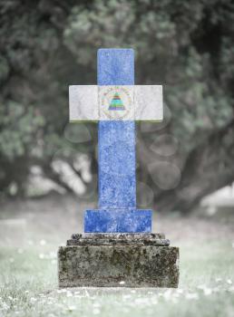 Old weathered gravestone in the cemetery - Nicaragua