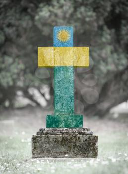 Old weathered gravestone in the cemetery - Rwanda